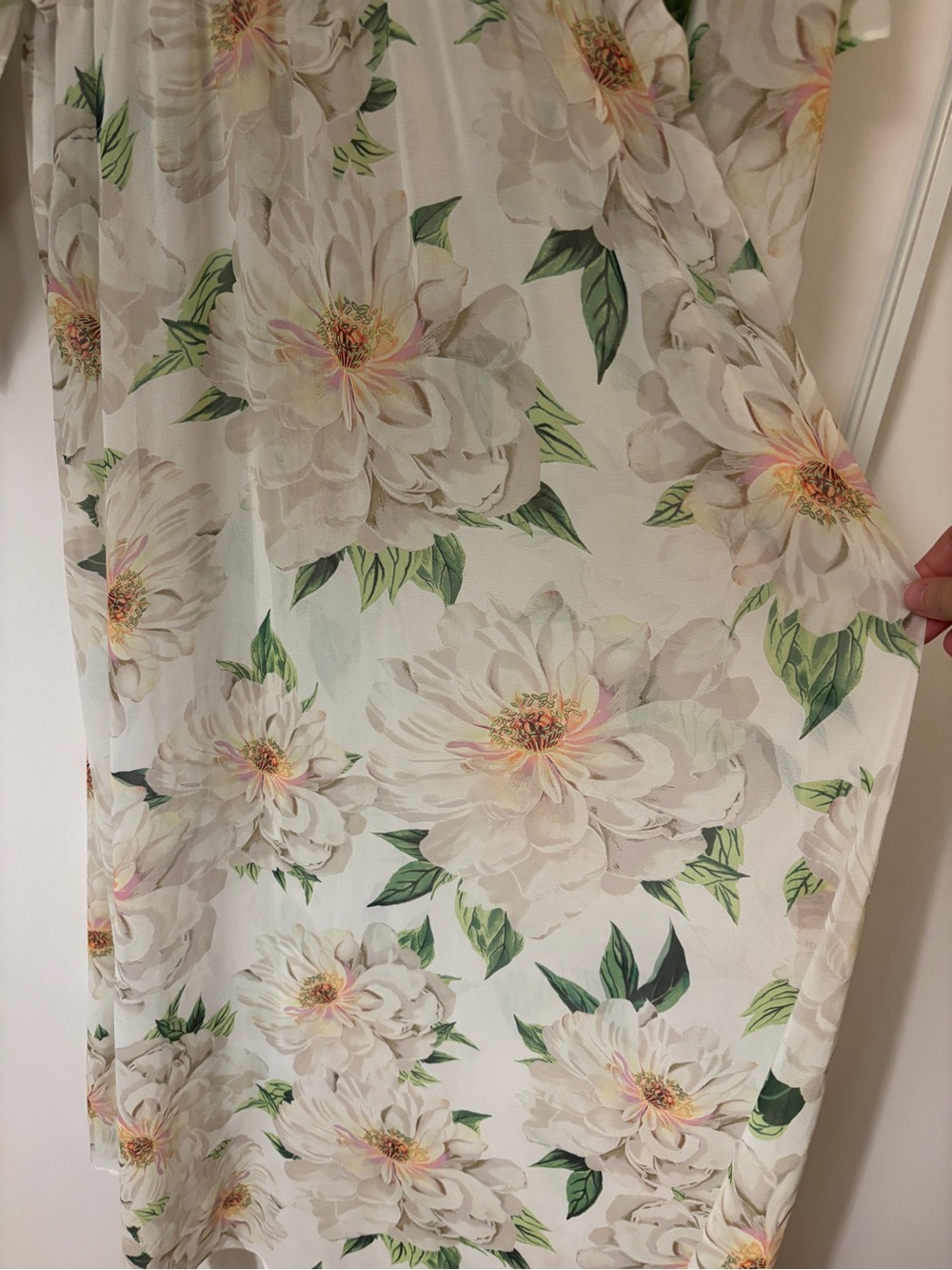 Farm Rio Floral Dress Size Small Dahlia Kimono Sleeve Boho Maxi Sheer Crochet - Picture 9 of 16